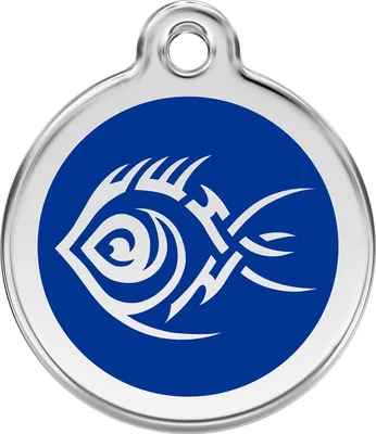 Produktbild von RedDingo Hundemarke mit individueller Gravur Tribal Fisch dunkelblau, Größe: L
