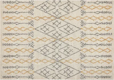 Produktbild von BELIANI Teppich Beige Baumwolle 160 x 230 cm Rechteckig Geometrisches Muster Boho Stil Handgetuftet für Wohnzimmer Schlafzimmer Flur