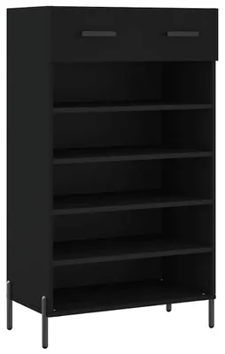 Produktbild von vidaXL Schuhschrank Schwarz 60x35x105 cm Holzwerkstoff