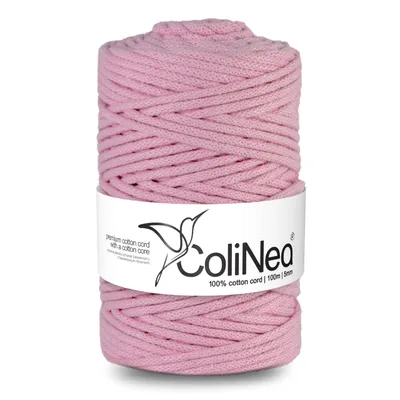 Produktbild von Geflochtene Baumwollkordel 5mm 100m rosa ColiNea mit Baumwollkern geflochten