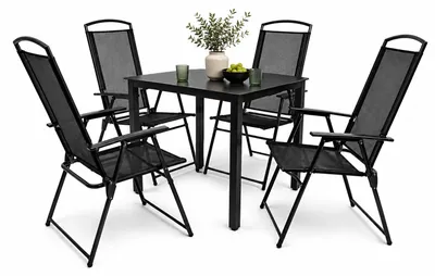 Zdjęcie produktu dla Zestaw mebli ogrodowych 5 | grupa wypoczynkowa | 1x stół, 4x krzesła | wymiary stołu ok. H. 76 x W. 140 x D. 80 cm | Hochlehner Set 140M