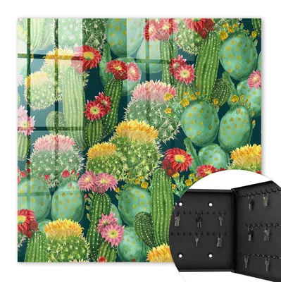 Produktbild von Metall Schlüsselkasten 30 x 30 cm - schwarzer Schlüsselschrank zur Wandmontage - wandhängende Schlüsselbox mit Tür - rechts öffnend - Schlüsselaufbewahrung für Flur - Büro - Arbeitszimmer - Werkstatt - Garage - Bunter Garten