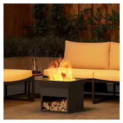 Produktbild von Feuerstelle Schwarz 50 x 50 x 40 cm aus Stahl für Garten und Terrasse