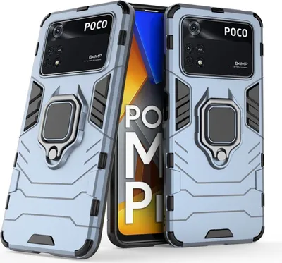 Produktbild von König Design Hülle kompatibel mit Xiaomi Poco M4 Pro Kunststoff Soft Handyhülle - Handy Case Navy Blau