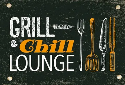 Produktbild von vianmo Holzschild 12x18 cm Grill & Chill Lounge Grillen