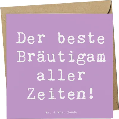 Produktbild von Mr. & Mrs. Panda Grußkarte Spruch Bester Bräutigam - Lavendeltraum - Geschenk, besonderer Tag, Hochzeitsgeschenk, Hochzeitstag, idealer, Geschenke, Glückwunschkarte
