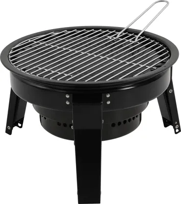 Immagine prodotto di Barbecue portatile a carbonella - Barbecue - A forma di botte, Per esterni, campeggio, picnic, compatto - Nero