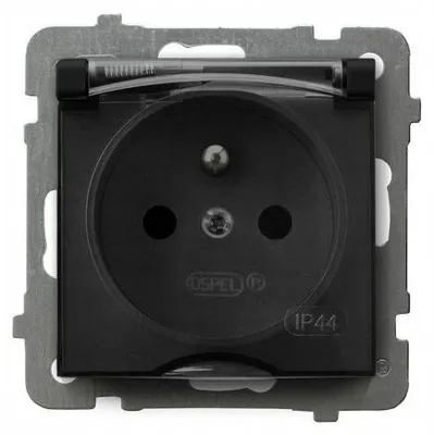 Produktbild von Ospel AS Hermetisches Schutzkontakt-Steckdose IP44 Schwarz