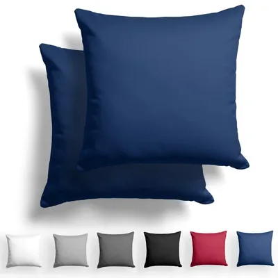 Produktbild von Set aus 2 Satin-Kissenbezügen - 60 x 60 cm - Marineblau