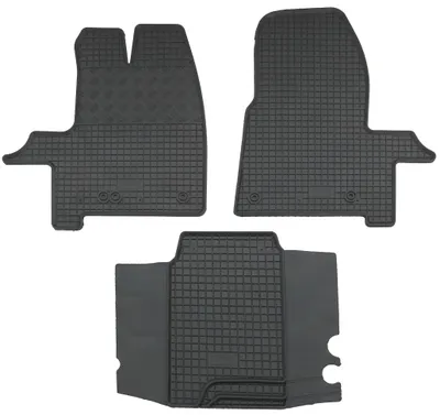 Gummifußmatten Set 3-teilig für Ford Transit Custom (2012-), schwarz