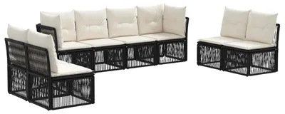 Produktbild von vidaXL Gartensofa-set 8 pcs Schwarz Poly-Rattan