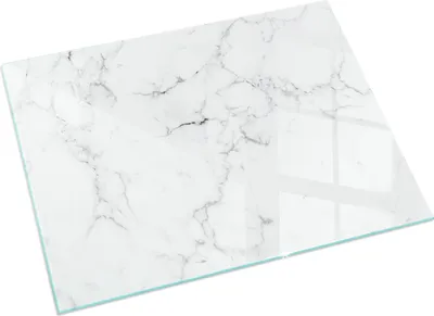 Produktbild von Marmormuster mit Aderung – Glasbodenplatte für – Kaminofen – Kaminplatte Glas – Schutzglas – Funkenschutzplatte –Glasbodenplatte Feuerfeste – Hitzeschutzplatte – Bodenschutz aus Glas – 60x40 cm
