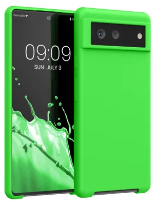 Produktbild von kwmobile Handyhülle für Google Pixel 6 Hülle - Case Silikon - Kabelloses Laden - Schutzhülle Cover in Limettengrün