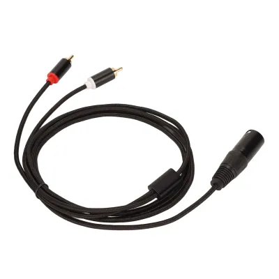 Immagine prodotto di Cavo XLR maschio a 2 RCA Cavo splitter XLR Y senza perdita di segnale HiFi per microfono altoparlante attivo mixer (2 m)