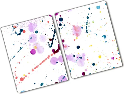 Produktbild von Tulup Glas Herdabdeckplatte - 2x40x52 cm - Glaskeramikkochfeld-Abdeckung Spritzschutz Glasabdeckplatte Kochplattenabdeckung und Schneidebrett - Zweiteilig - Kunst: modern & klassisch - Abstrakte Flecken - Mehrfarbig