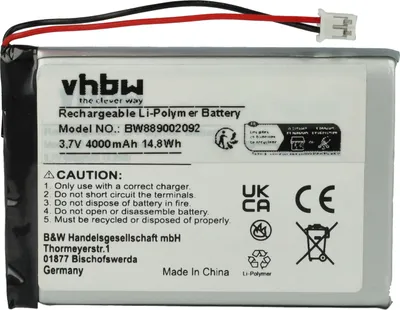 Produktbild von vhbw Akku für diverse Geräte (4000mAh, 3,7V, Li-Polymer) 1x Zellen, 7,1 x 4,9 x 0,8 cm