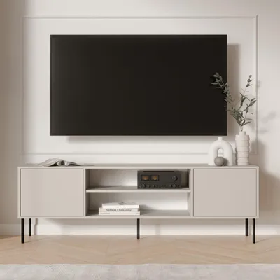 Produktbild von Rainerio - TV-Schrank, 180x40x60h cm Beige, ein Regal