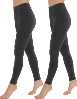 Produktbild von Damen Legging aus atmungsaktiver BW mit hoher Taille,Anthrazit,XXL, 2er
