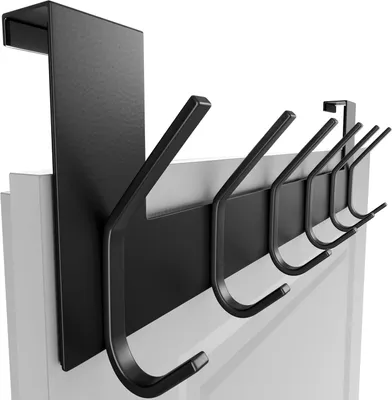 Imagen del producto de Perchero de pared con 6 ganchos, de metal, con dimensiones de 39 x 2,5 x 11 cm, ideal para la cocina y el baño