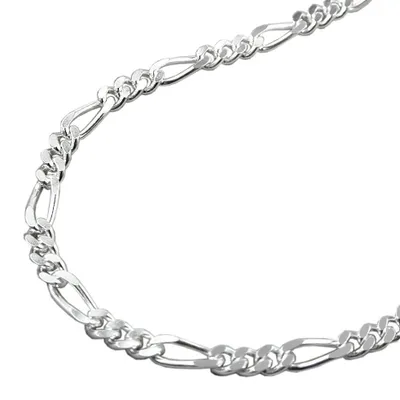 Image de Collier "Figaro" en argent sterling 925, chaîne plate de 2,7 mm, longueur 45 cm, pour femmes