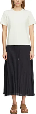 Produktbild von Comma Damen Plissée-Rock mit Tunnelzugdetails, Chiffon, Blau, Größe 44