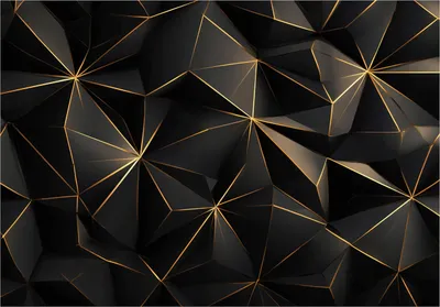 Produktbild von Fototapete Abstrakt Geometrisch Glamour - 250x175 cm - Vliestapete Wohnzimmer Schlafzimmer - Vlies Fototapete Schwarz - 15945VX5