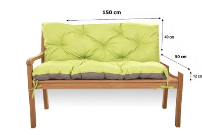 Obrázok produktu pre Vankúš pre záhradný lavicový 150x50x40cm svetlozelená | Vonkajší vankúš | Vankúše na záhradný nábytok | vankúše na záhradnú hojdaèku