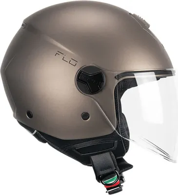 Zdjęcie produktu dla Kask Jet CGM 167A FLO Mono Shiny Satin Taupe Długi daszek rozmiar S