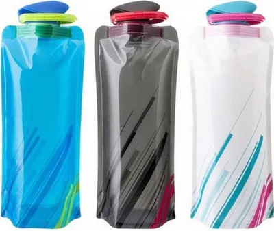 Zdjęcie produktu dla YoMaris Unisex Adult 700 ml – zestaw 3 sztuk składanych butelek z certyfikatami CE i ROHS; składane, elastyczne butelki wielokrotnego użytku na wędrówki, wyprawy i podróże