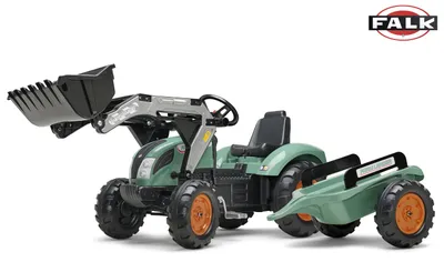 Obrázek produktu pro FALK Traktor šlapací SUPER LOADER 1054AM s nakladačem a přívěsem - zelený