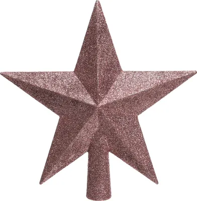 Produktbild von Christbaumspitze Stern mit Glitzer 19cm Kunststoff, samtpink