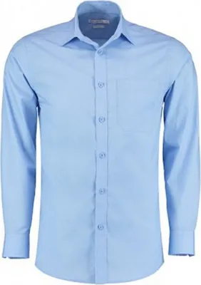 Image de Kustom Kit Hommes Manches Longues Tailored Poplin Chemise PC3156 (18 (46 cm)) (bleu clair)