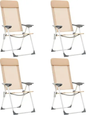 Produktbild von Klappbare Campingstühle 4 Stk. Aluminium Creme
