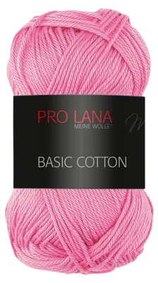 Produktbild von Pro Lana BASIC Baumwolle Baumwollgarn 50 g ideal für Kleidung, Spielzeug, Accessoires 125 m Farbe 035 - flamingo