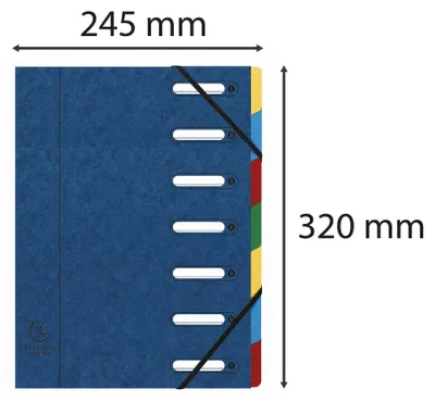 Image de EXACOMPTA Classeur à levier DIN A4 Carton 7 compartiments bleu