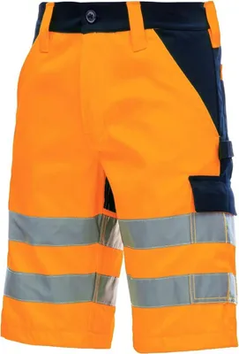 Produktbild von Nitras Motion Tex Viz Warnschutz Arbeitshose | orange | 10 kurze Hosen