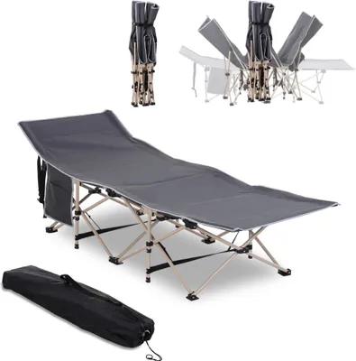 Immagine prodotto di Letto da campo Outsunny, lettino da campeggio pieghevole, resistente alle intemperie, grigio