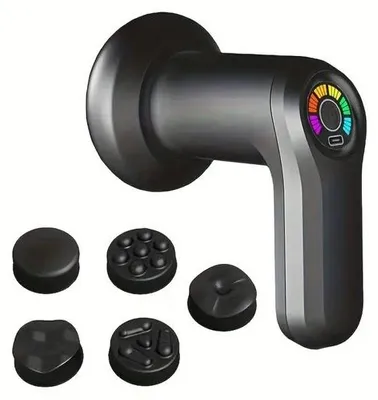 Immagine prodotto di Massaggiatore elettrico per il viso, ricarica USB, ideale dopo l'attività sportiva, nero, 6 livelli di intensità regolabili.