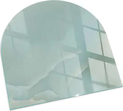 Produktbild von Zart marmoriertes Muster – Glasbodenplatte für – Kaminofen – Kaminplatte Glas – Schutzglas – Funkenschutzplatte –Glasbodenplatte Feuerfeste – Hitzeschutzplatte – Bodenschutz aus Glas – 100x100 cm