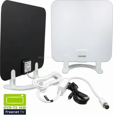 Produktbild von DVB-T2 Zimmerantenne für Innenbereich 30dB Verstärkung Weiss HD Receiver PVR Rea