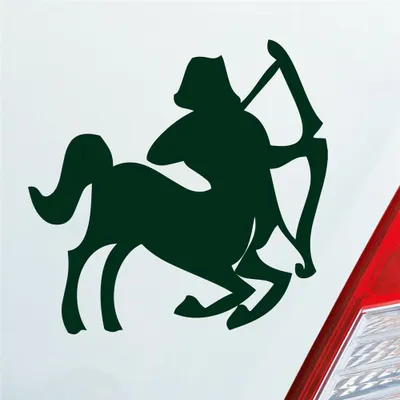 Produktbild von Auto Aufkleber Sternzeichen Schütze PKW Car KFZ Roller 10x10 cm Dunkelgrün Sticker Heckscheibenaufkleber