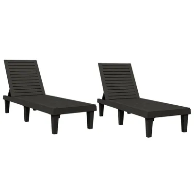 Obrázok produktu pre vidaXL Lehátka 2 ks čierne 155x58x83 cm Polypropylén