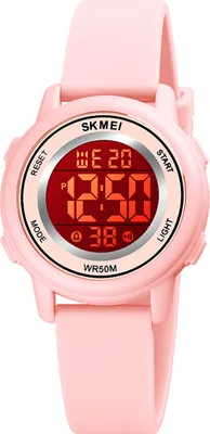 Produktbild von Alienwork Seven-color LED Digital Kinderuhr Mädchen Pink Silikon-Armband Kalender Mehrfarbig Chronograph Sportlich Multi-funktion