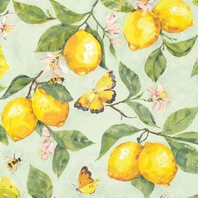 Produktbild von Servietten 33x33 cm - Fresh lemons green