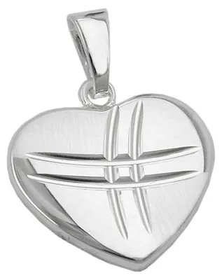 Immagine prodotto di Herz - Ciondolo a forma di cuore, catena con ciondolo in argento sterling 925, finitura opaca e lucida, per donna