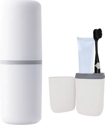 Produktbild von Zahnbürstenetui Reisezahnbürstenhülle Set Zahnbürste Zahnpasta Etui Zahnbürstenetui Weiß (Zahnbürste und Zahnpasta nicht enthalten)