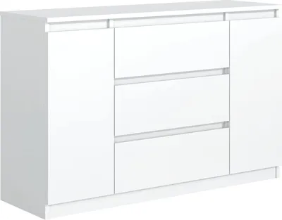 Produktbild von Mobelsta Kommode, Schrank mit Schubladen, Modernes Sideboard, Schubladenschrank, Kommodenschrank, Weiß 138,5x39x78, 2 cm