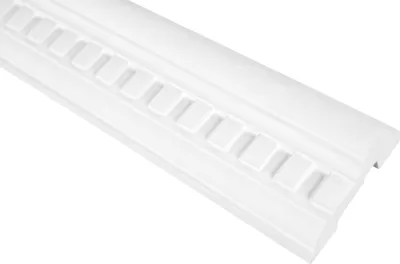 Produktbild von GRAND DECOR Stuckleisten Wand flach Barock Stil, PolyurethanHartschaum weiß - 2m Wandleisten gemustert Stuckrahmen Stuck Bilderrahmen (10 Meter CR724)