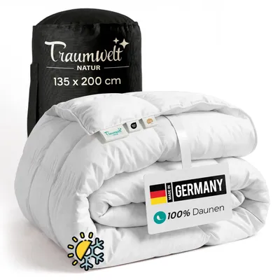 Daunendecke 135x200 cm, 100% Daunen, Allergiker geeignet, Öko-Tex