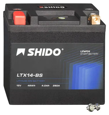 Produktbild von Shido Lithium Motorradbatterie LiFePO4 LTX14-BS 12V